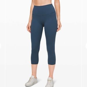 Lululemon Wunder Under Crop HR 21"  flux Code Blue
